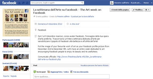 La settimana dell'Arte su Facebook