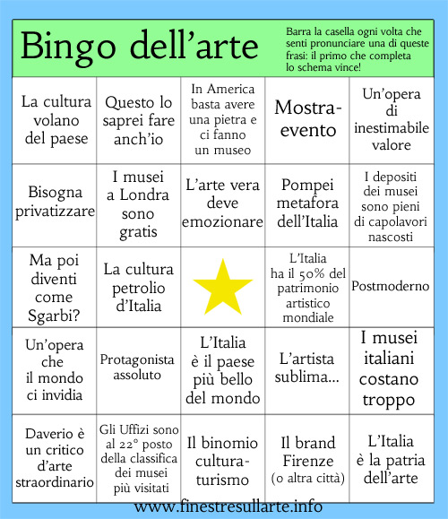 Il bingo dell'arte