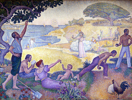 Paul Signac, Au temps d'harmonie; olio su tela, 300 x 400 cm; 1893-1895; Montreuil, Municipio