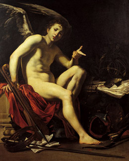 Orazio Riminaldi, Amore vincitore (1624; Firenze, Galleria Palatina di Palazzo Pitti)