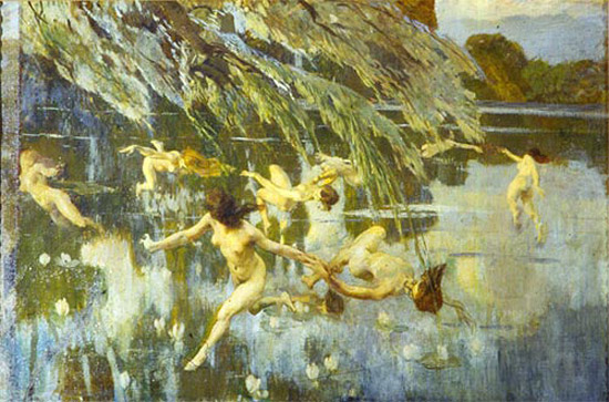 Ettore Tito, Le ninfe (1912; Piacenza, Galleria Ricci Oddi)