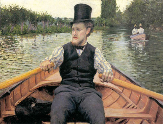 Gustave Caillebotte, Vogatore con cilindro