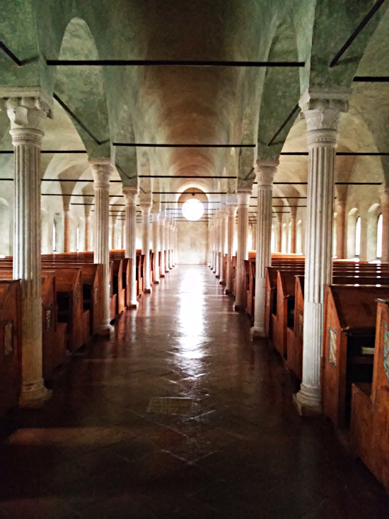 L'aula della Biblioteca Malatestiana