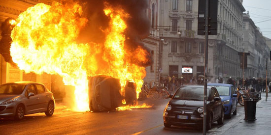 Gli scontri di Milano