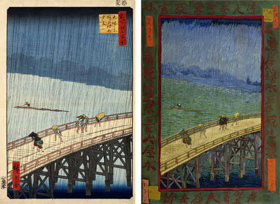 Confronto tra Hiroshige e Van Gogh