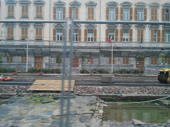 Il cantiere di piazza Verdi qualche giorno fa