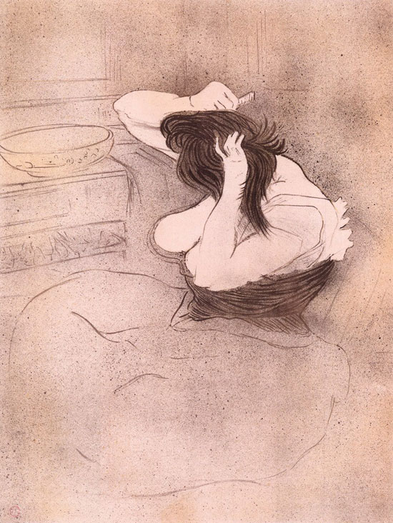 Henri de Toulouse-Lautrec, Femme qui se peigne - La coiffure