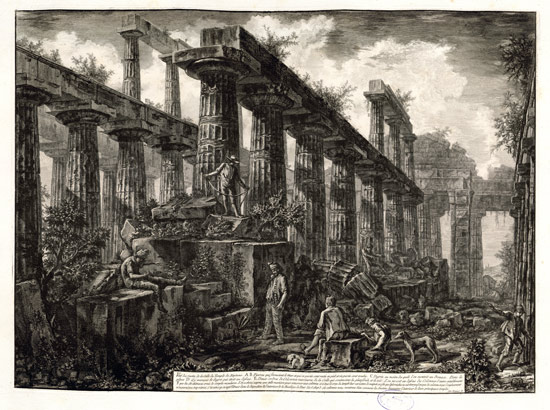 Giovanni Battista Piranesi, Veduta dei resti del tempio di Nettuno a Paestum