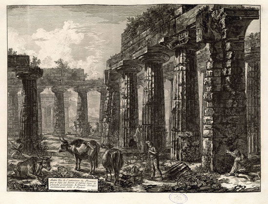 Giovanni Battista Piranesi, Veduta dell'interno del Pronao