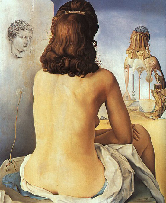 Salvador Dalí, Mia moglie nuda guarda il suo corpo diventare gradini, tre vertebre di una colonna, cielo e architettura