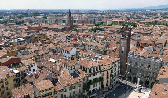 Piazza delle Erbe dall'alto