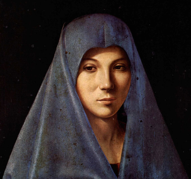 Antonello da Messina, Annunciata, Particolare del volto