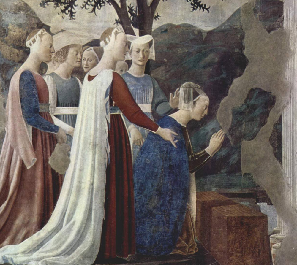 Piero della Francesca, Adorazione del Sacro Legno e incontro tra Salomone e la Regina di Saba