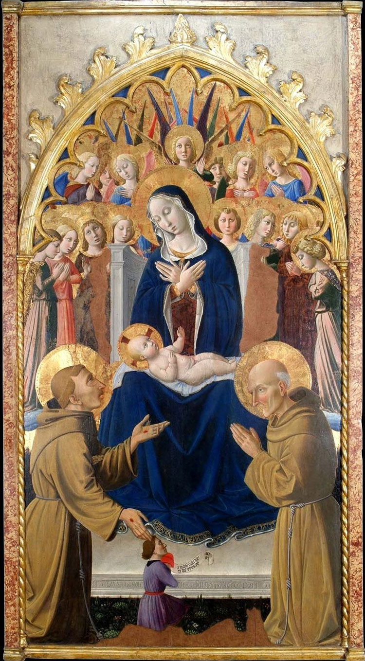 Niccolò di Liberatore detto l'Alunno, Madonna col Bambino e i santi Francesco e Bernardino da Siena