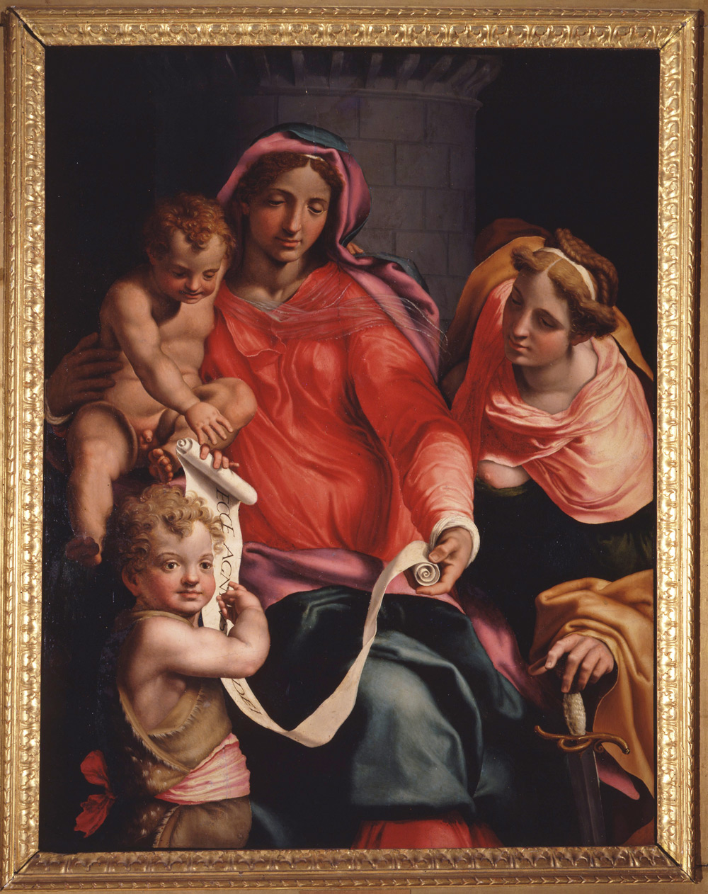 Daniele da Volterra, Madonna col Bambino, san Giovannino e santa Barbara