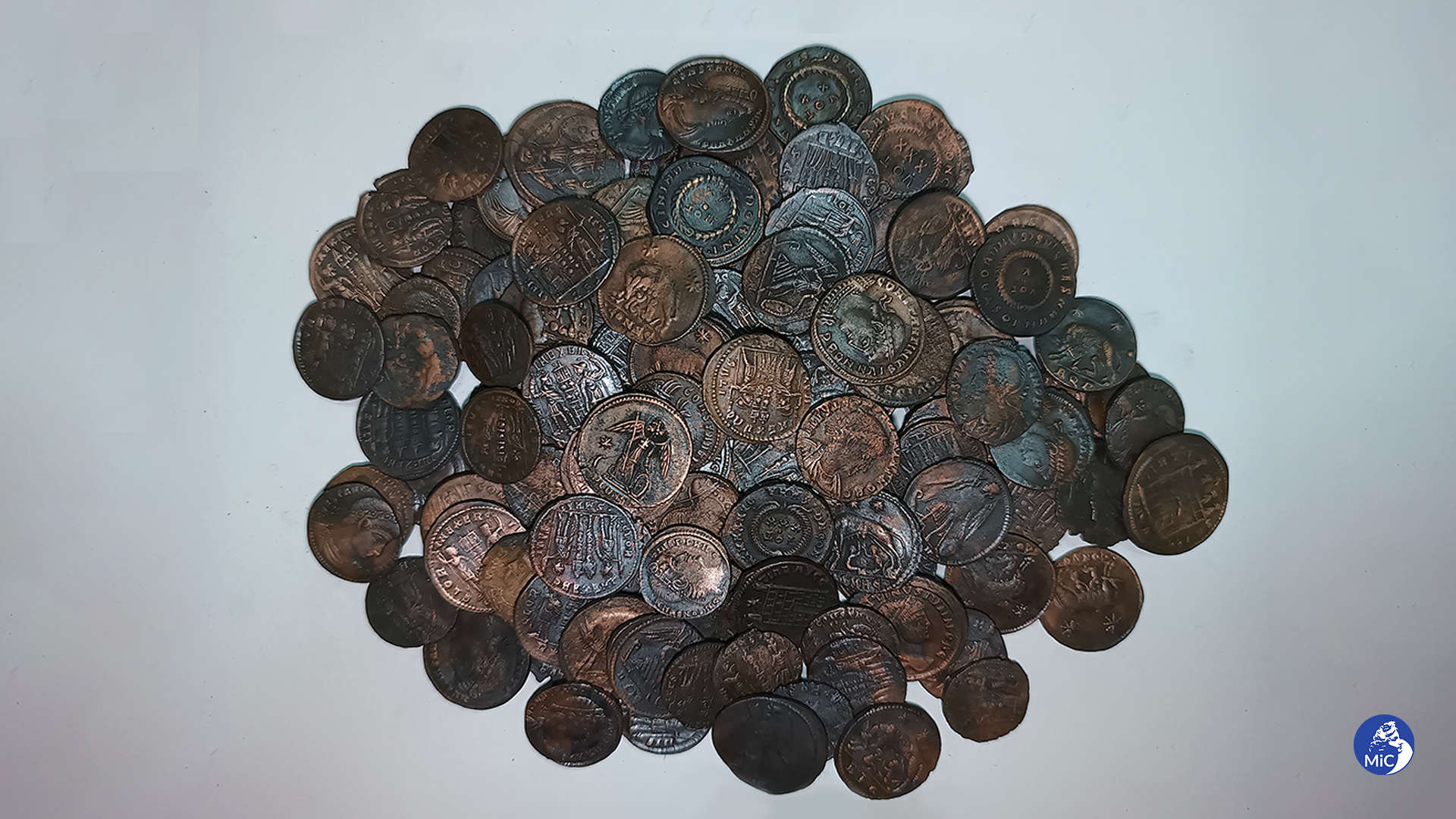 in huge Extraordinary Roman Sardinia: well-preserved treasure coins trove of discovery