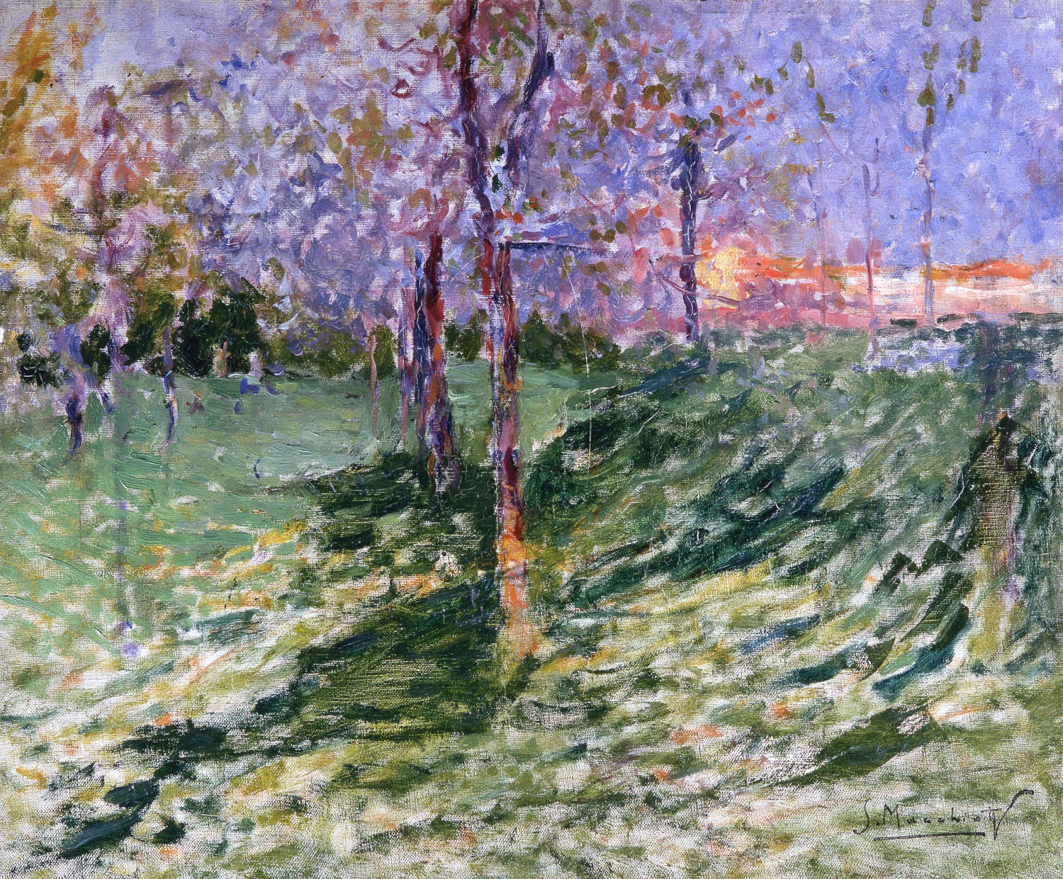 Serafino Macchiati, Paysage (vers 1901 ; huile sur toile, 46 x 55 cm ; collection privée)