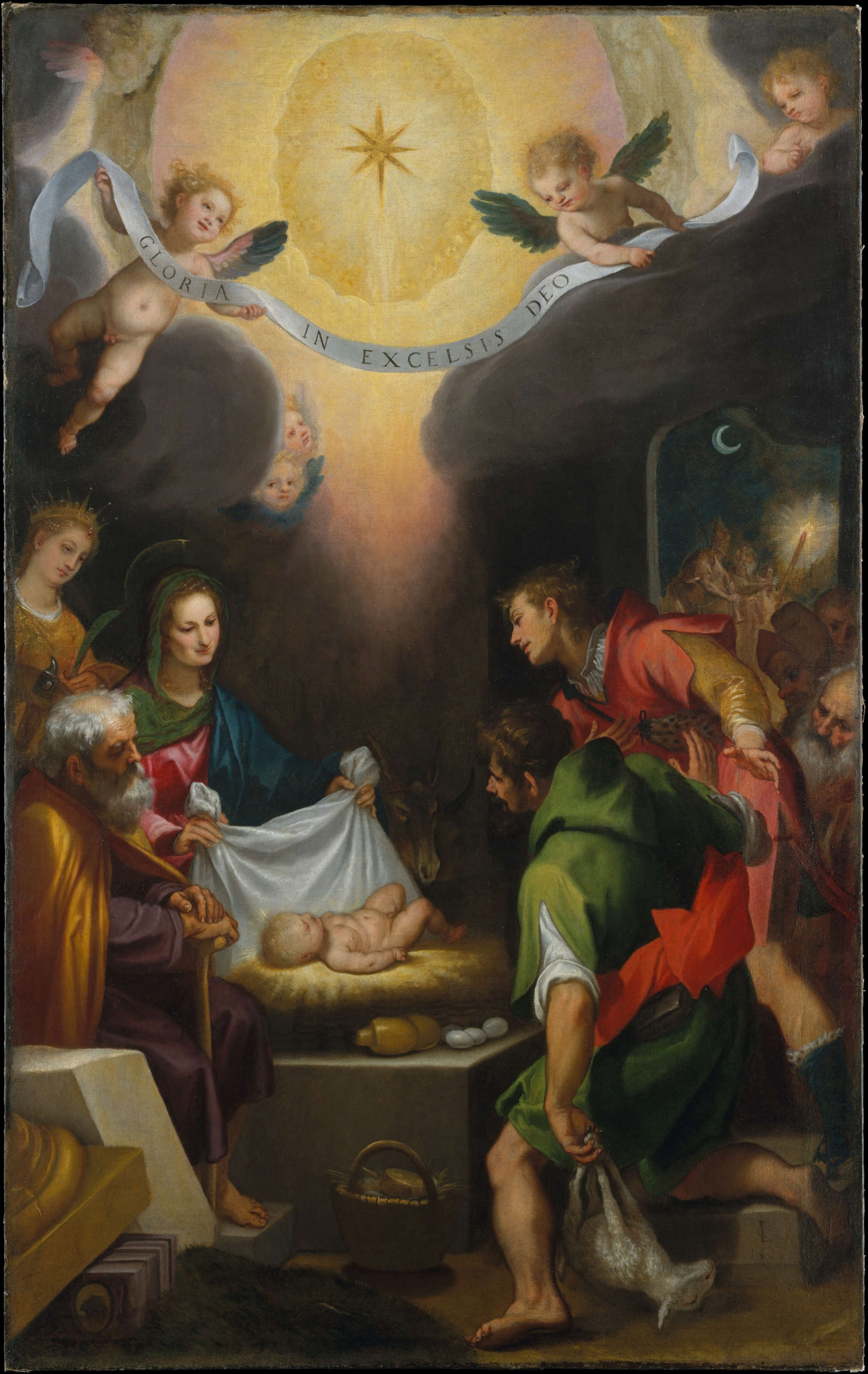 Ludovico Cardi known as Cigoli, Adoration of the Shepherds with Saint Catherine of Alexandria (1599; oil on canvas, 308.3 x 193.7 cm; New York, Metropolitan Museum, inv. 1991.7)