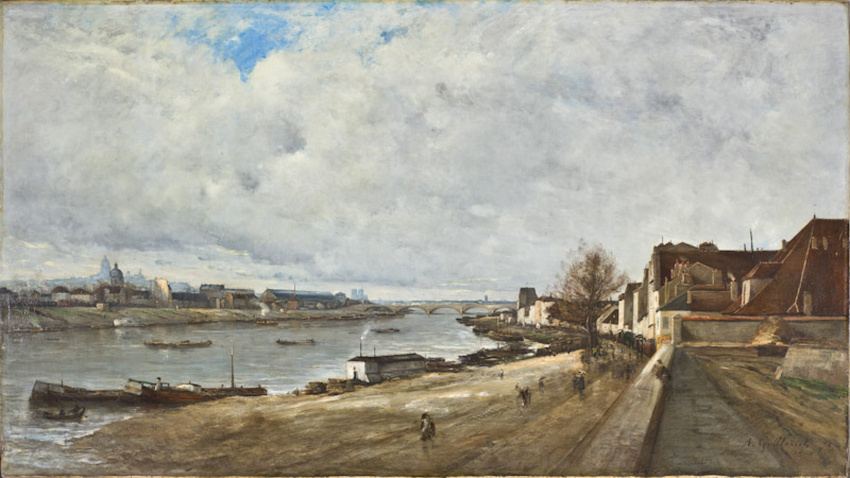 Antoine Guillemet, Bercy in December (1874; oil on canvas, 140 x 250 cm; Paris, Musée d'Orsay)
