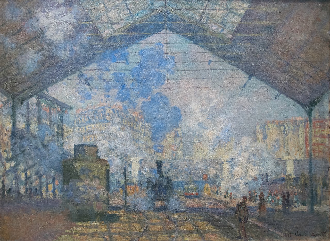 Claude Monet, La Gare Saint-Lazare (1877; oil on canvas, 75 x 105 cm; Paris, Musée d'Orsay)
