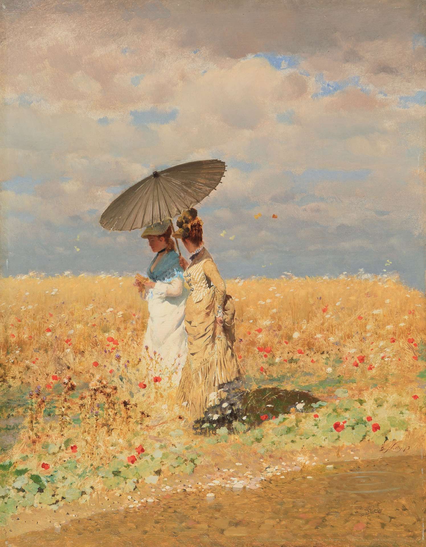 Giuseppe De Nittis, Dans les blés (1873; oil on canvas, 33 x 25 cm; Private collection)