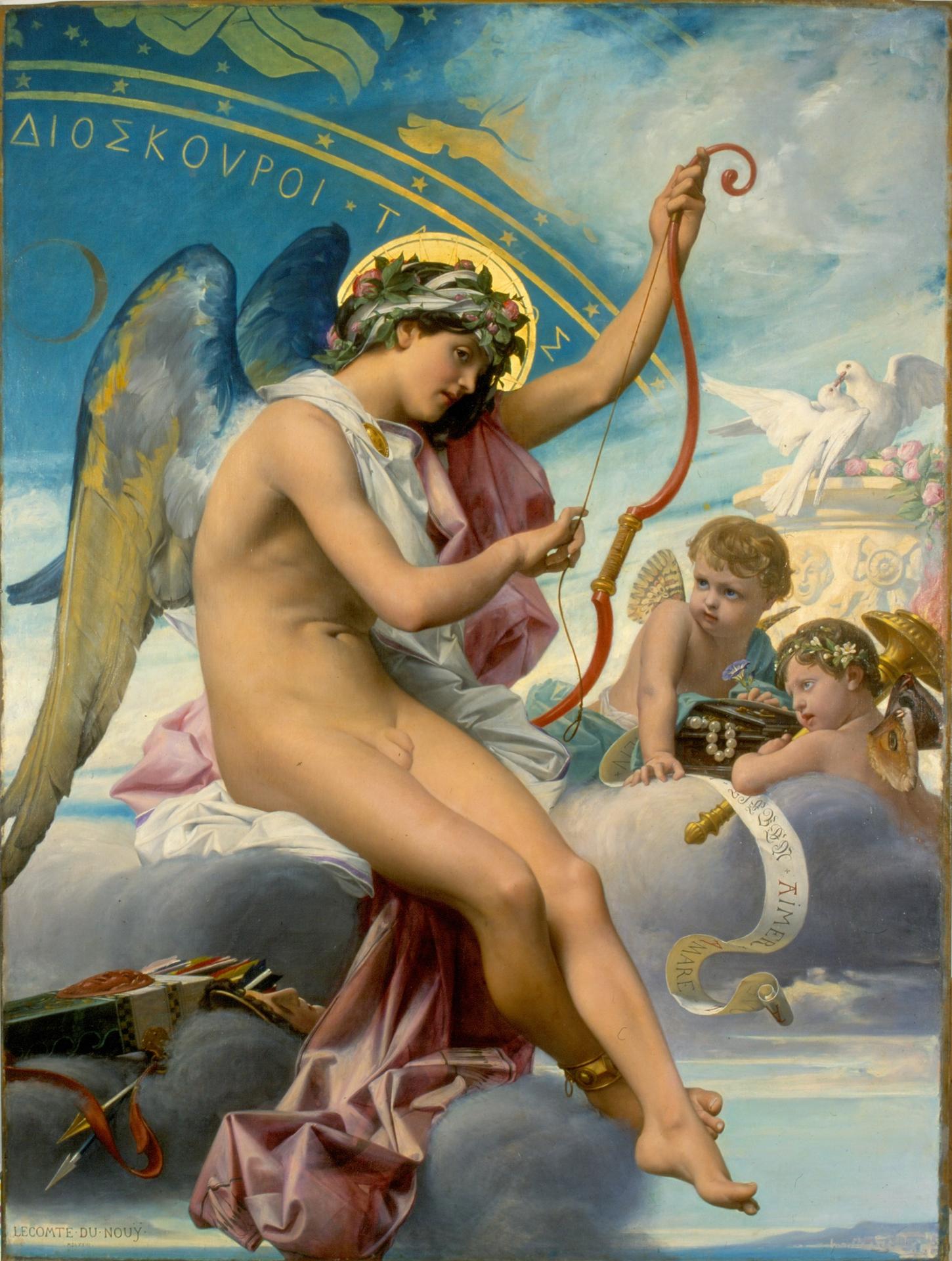 Jean Jules Antoine Lecomte du Nouÿ, Eros Cupid (1873; oil on canvas, 200 x 147 cm; Tours, Musée des Beaux-Arts)