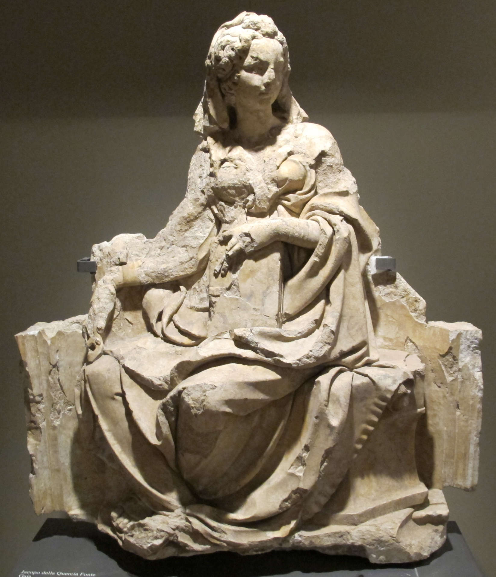 Jacopo della Quercia, Weisheit, aus der Fonte Gaia in Siena (1409-1419; Marmor; Siena, Santa Maria della Scala)