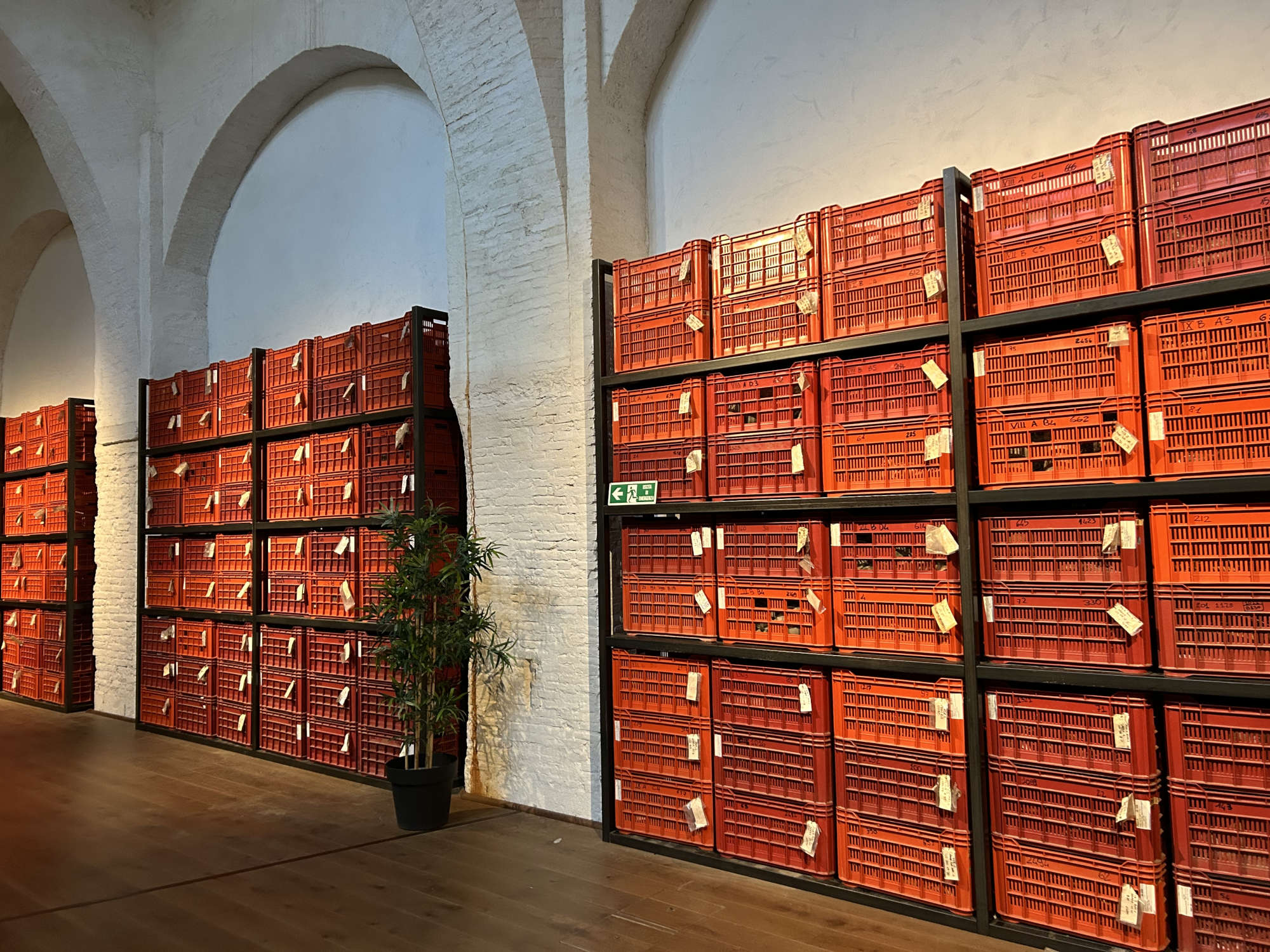 Reconstruction of a part of the excavation's artifact depository, inside the Museum of Ancient Ships