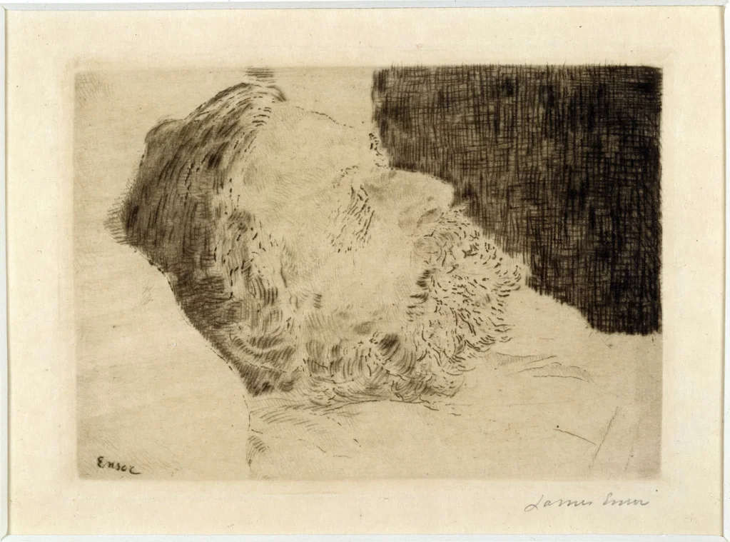 James Ensor, Mi padre muerto (1888; grabado, 131 x 92 mm; Gante, Museum voor Schone Kunsten)