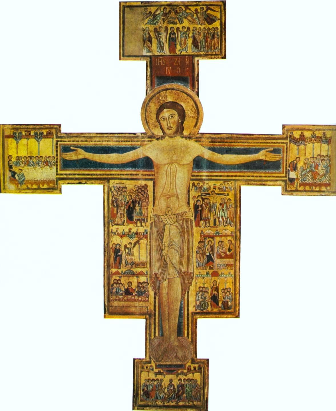 Master of the Cross of the Holy Sepulcher, Christus triumphans and stories (second half of the 12th century; tempera and gold on panel; Pisa, Museo Nazionale di San Matteo, inv. 15)