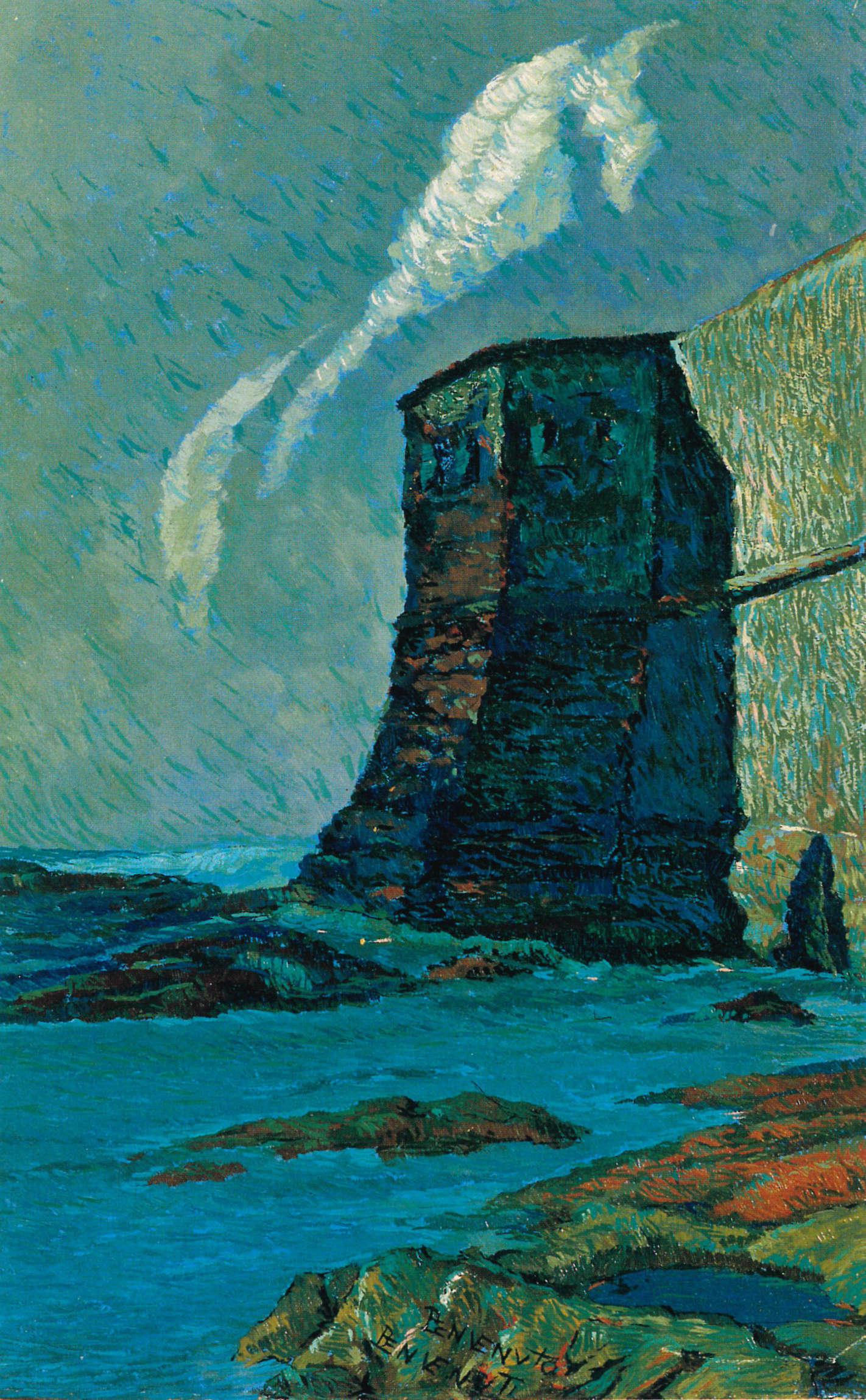 Benvenuto Benvenuti, Night at the Lazaretto (c. 1930; oil on cardboard, 45 x 27.3 cm; Private collection)