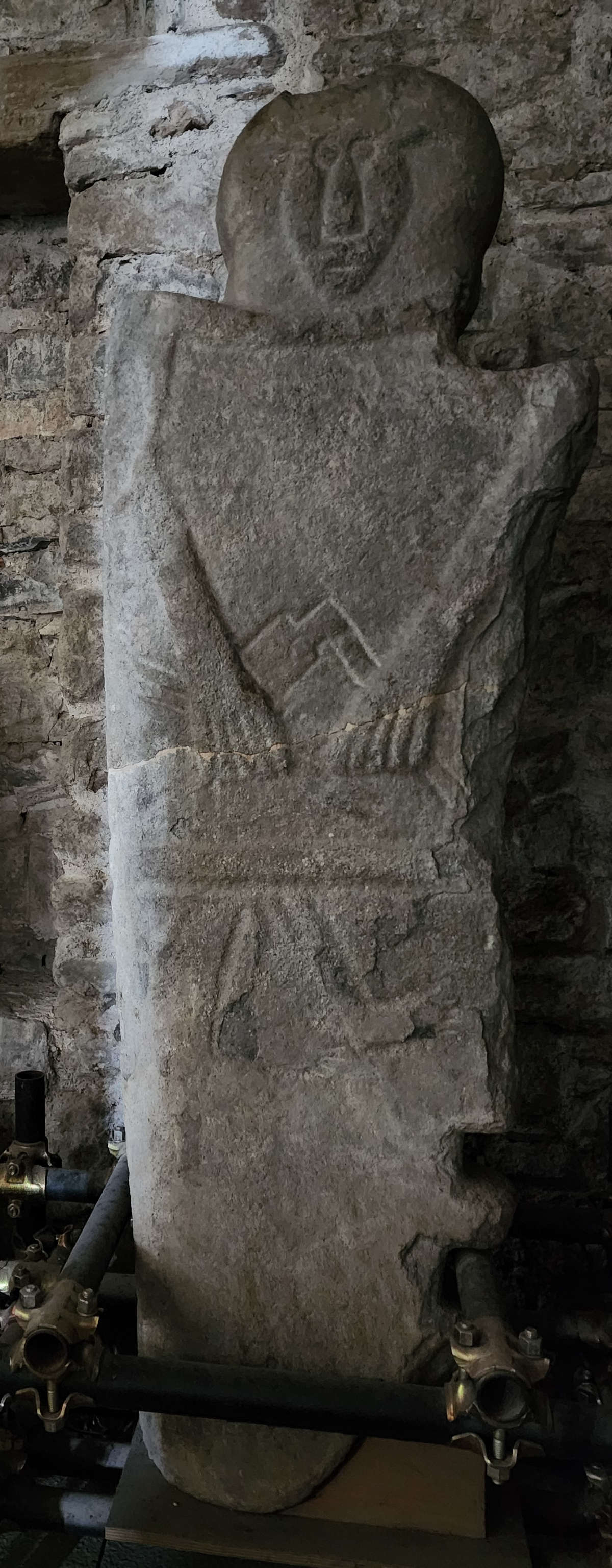 The Sorano V stele statue, also known as the Sorano Warrior