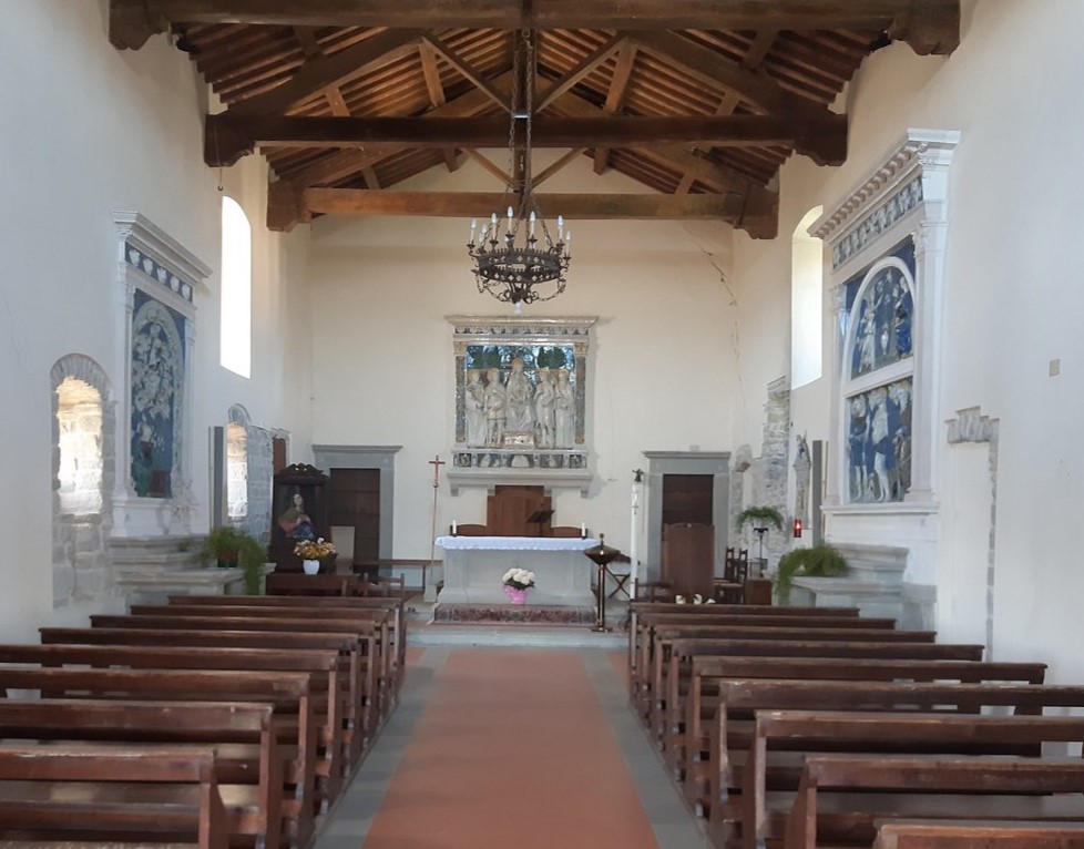 The church of St. Michael the Archangel in Badia Tedalda with the splendid colors of the Buglioni ceramics