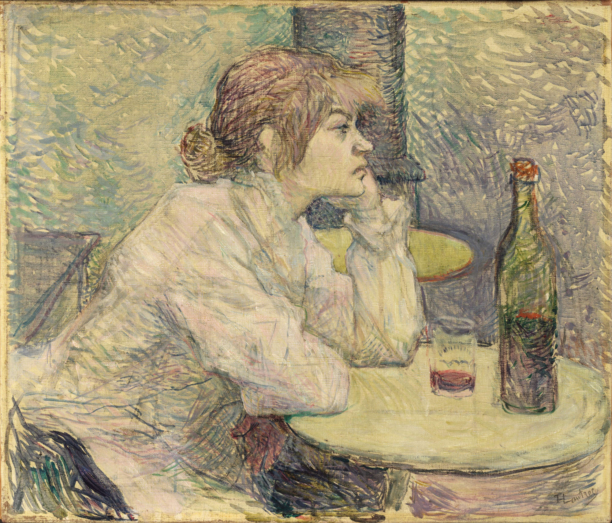 Henri de Toulouse-Lautrec, Gueule de bois ou Portrait de Suzanne Valadon (1887-1889 ; huile sur toile, 47 x 55,3 cm ; Cambridge, Fogg Art Museum)