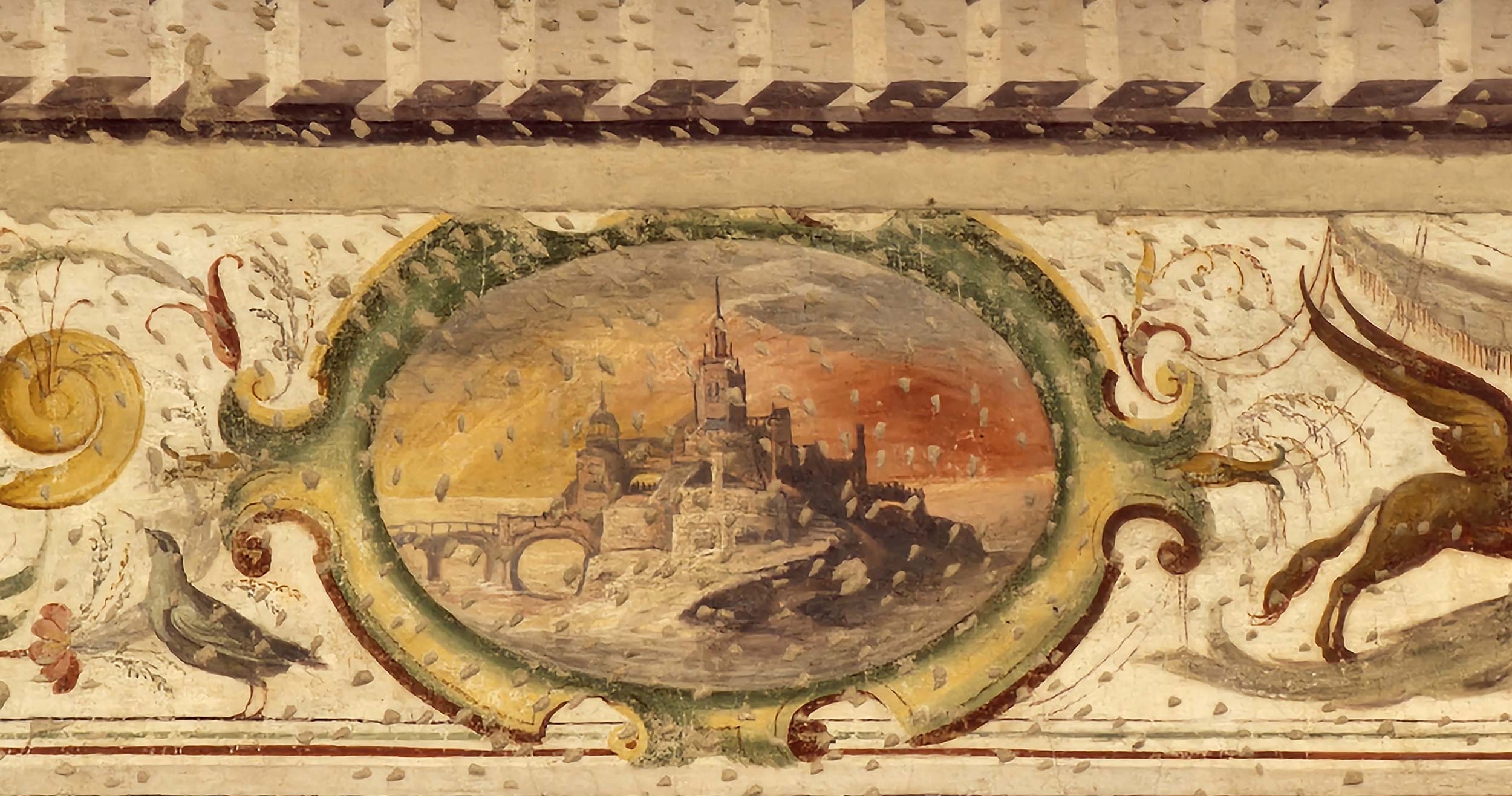 Detalle de uno de los frescos de la Loggia