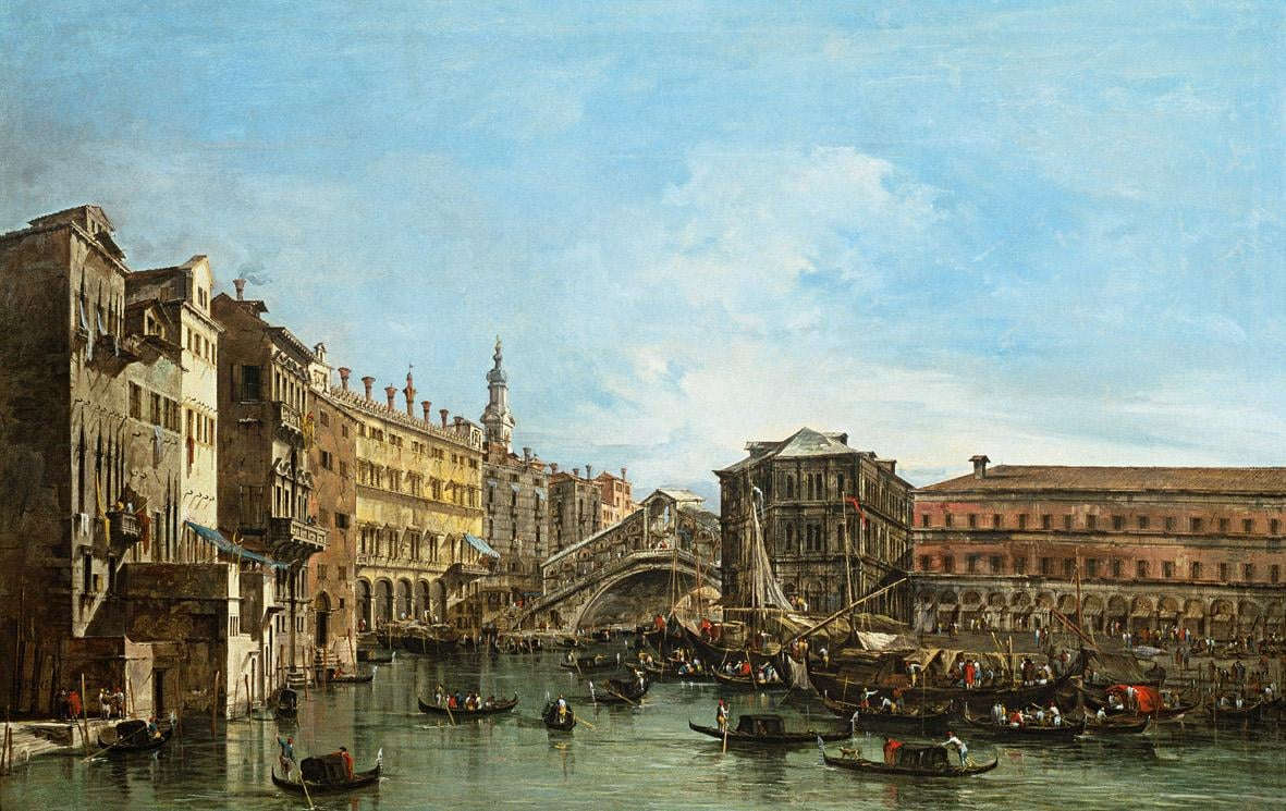 Francesco Guardi, View of the Grand Canal (post 1754; oil on canvas, 59.5 x 94.5 cm; Toulouse, Fondation Bemberg)