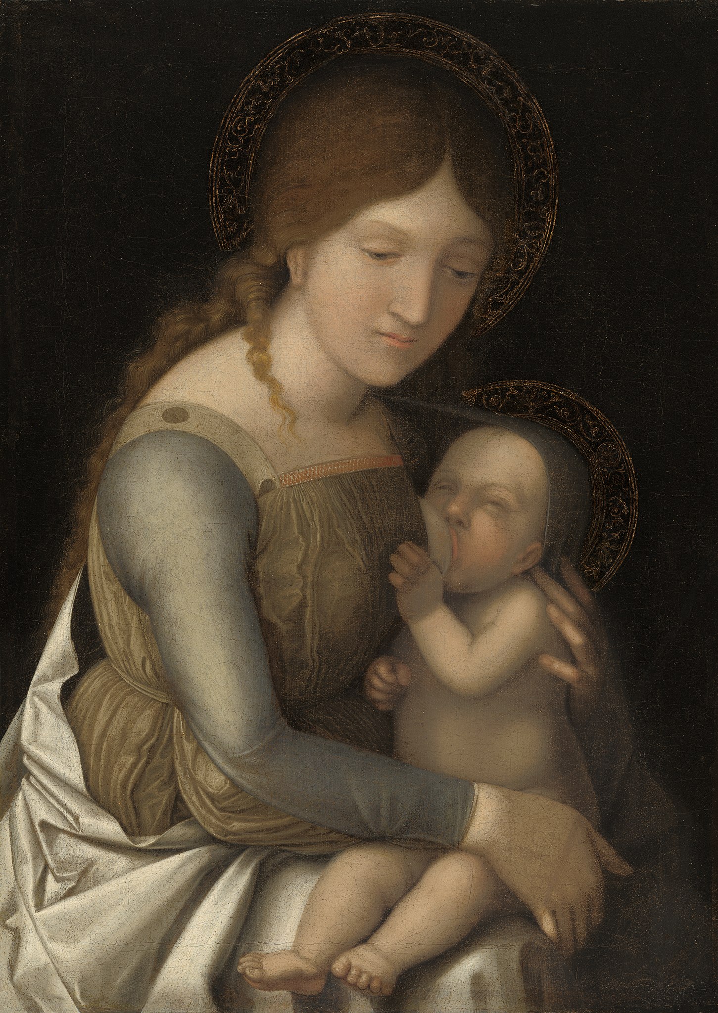 Correggio, Madone Barrymore (vers 1506 ; huile sur toile, 56,3 x 41 cm ; Washington, National Gallery, Samuel H. Kress Collection)