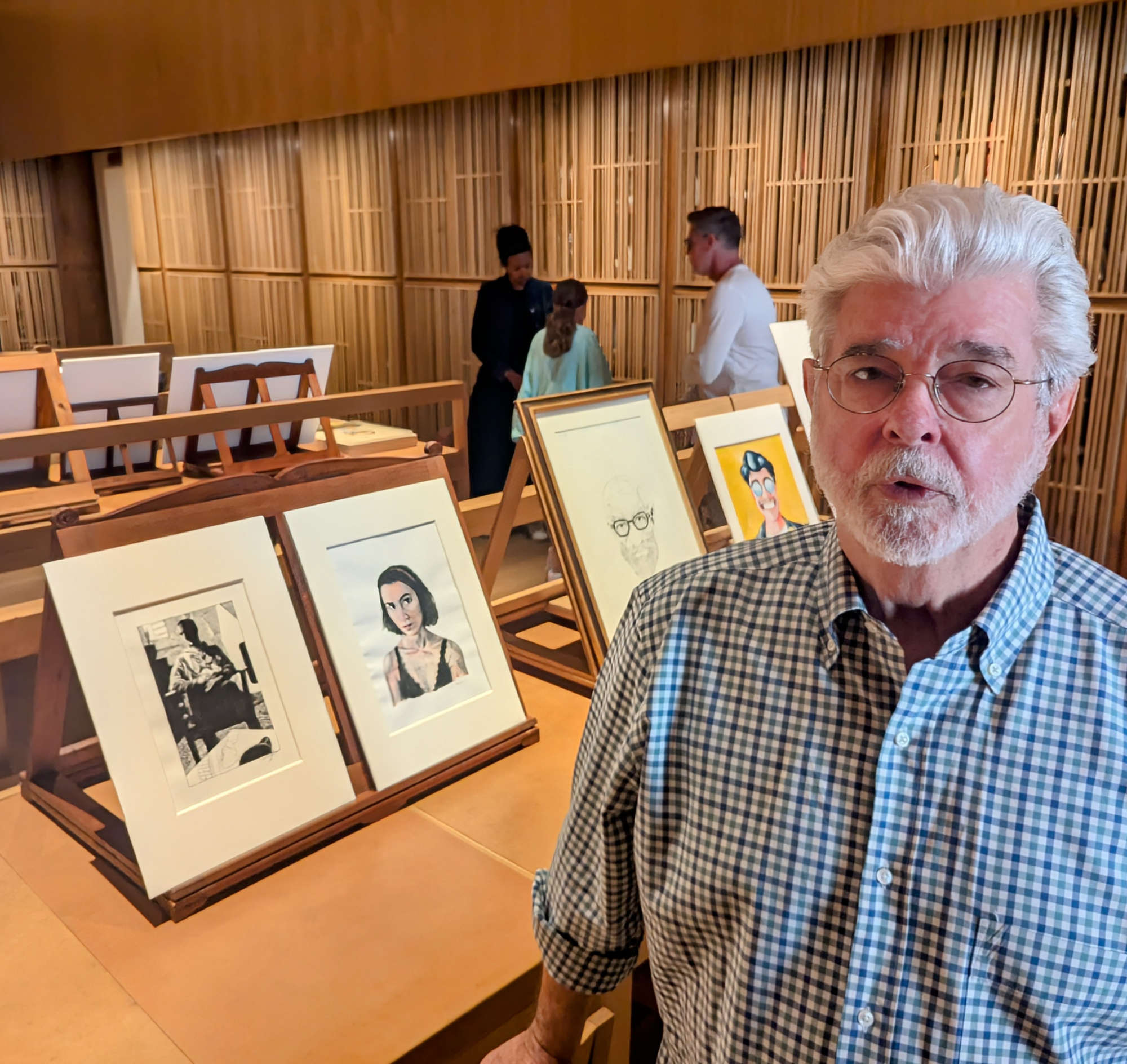 George Lucas at the Uffizi: museum visit for Star Wars director