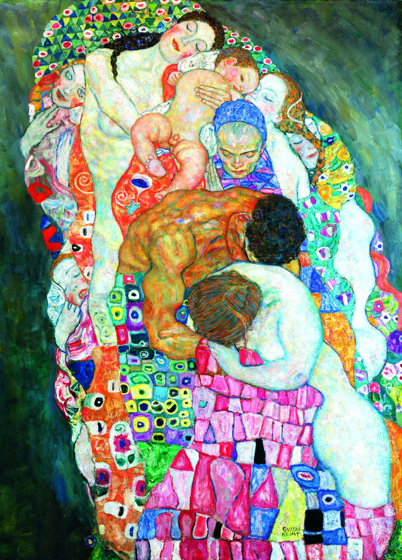 Gustav Klimt, Death and Life (1910-1911 and revised 1915-1916; oil on canvas, 180.5 x 200.5 cm; Vienna, Leopold Museum)