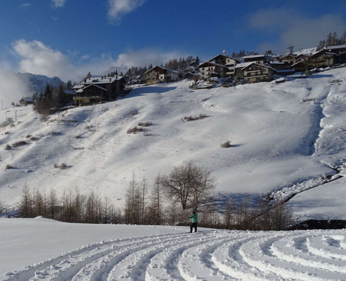 El Laberinto de Nieve de Gamuza, Laberinto de San Valentín 2024. Foto: Gian Mario Navillod