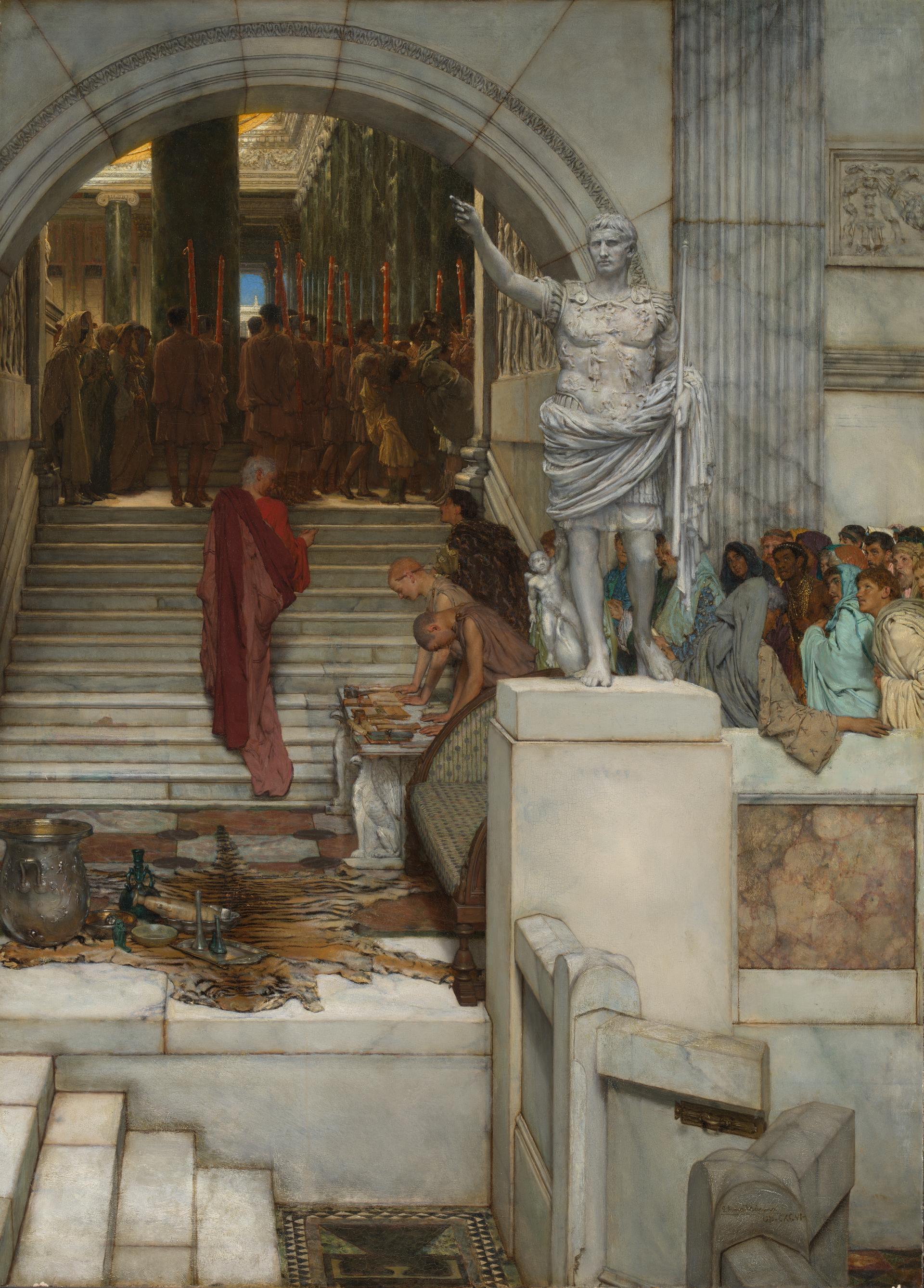 Lawrence Alma-Tadema, After the audience (1879; oil on panel, 91.4 x 66.2 cm; London, National Gallery)