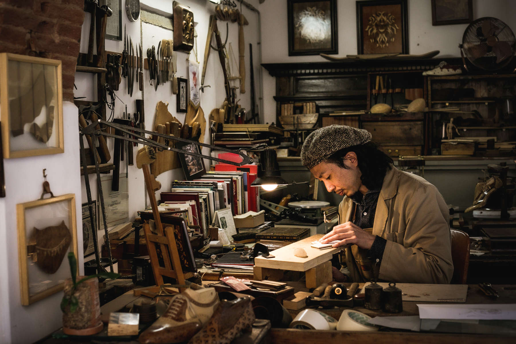 Takafumi Mochizuki in his atelier