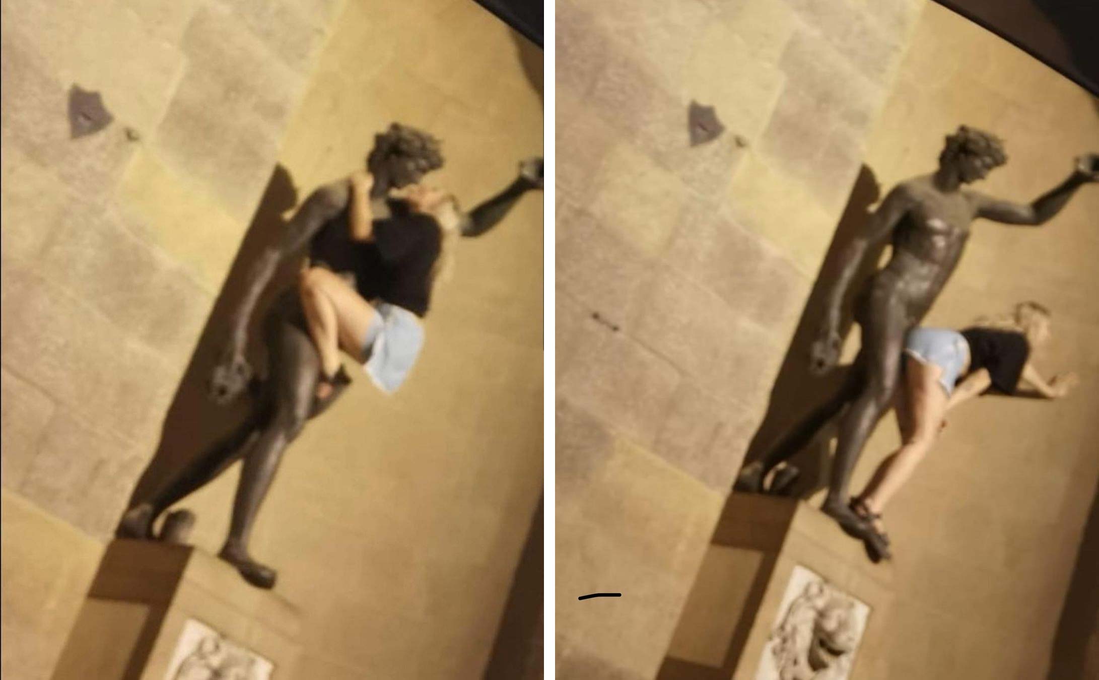 Florence Une Touriste Mime Un Rapport Sexuel Avec La Fontaine De Bacchus