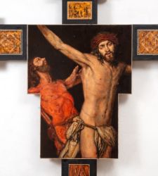 Federico Guida's painted crosses between sacred and profane on display in Naples 