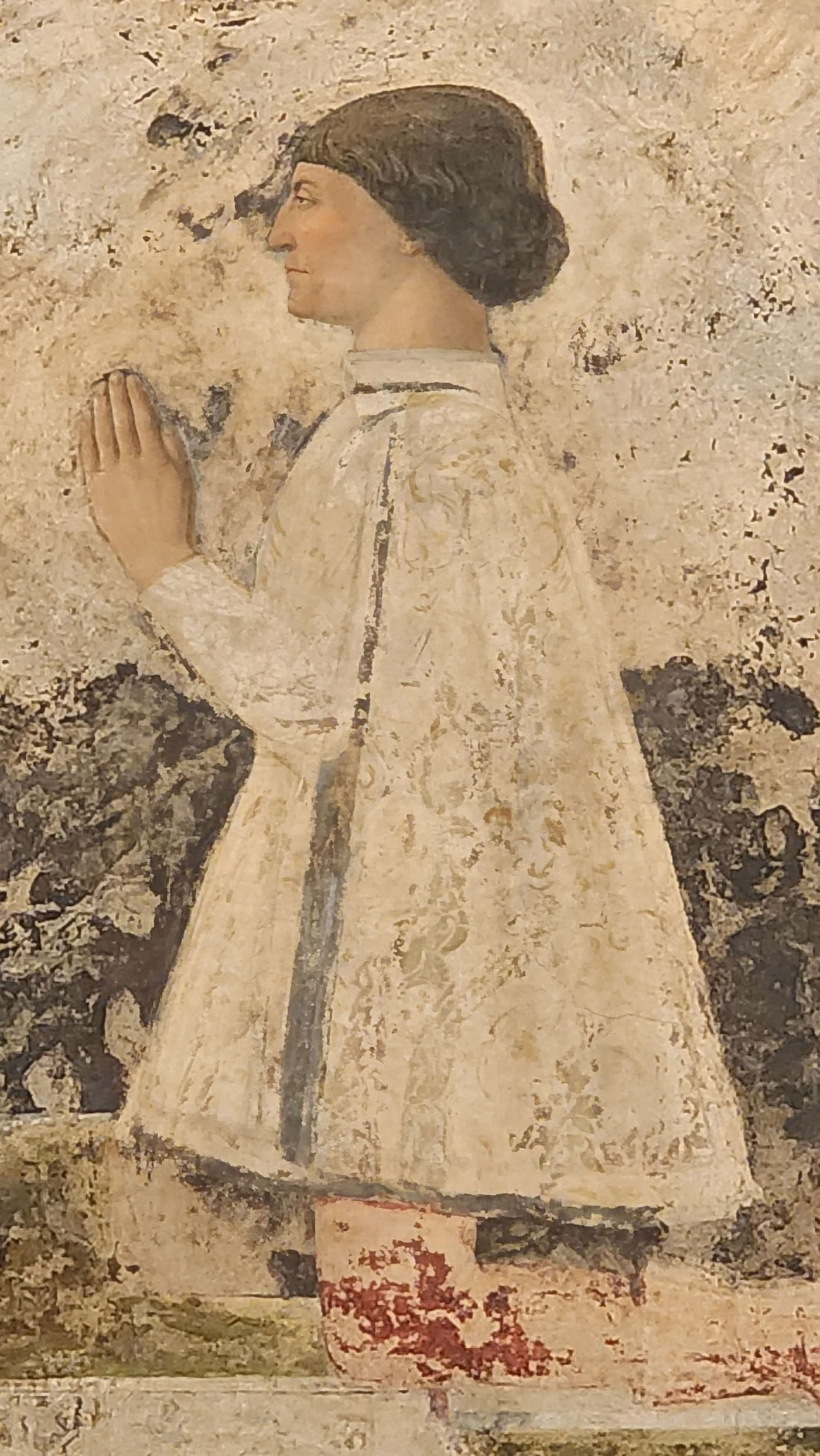 Sigismondo Malatesta auf dem Fresko von Piero della Francesca