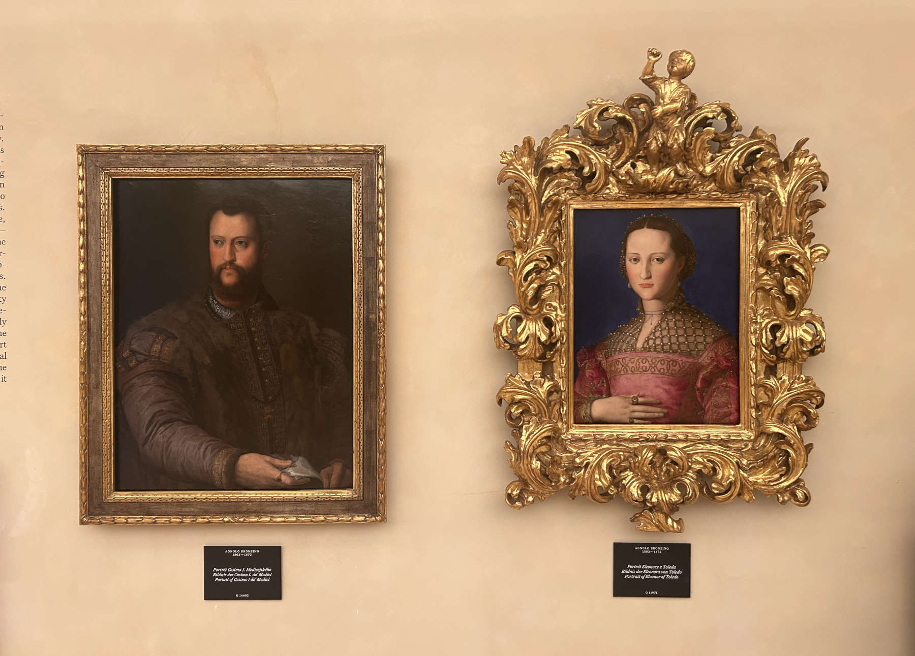 Agnolo Bronzino's portraits of Eleanor of Toledo and Cosimo I.