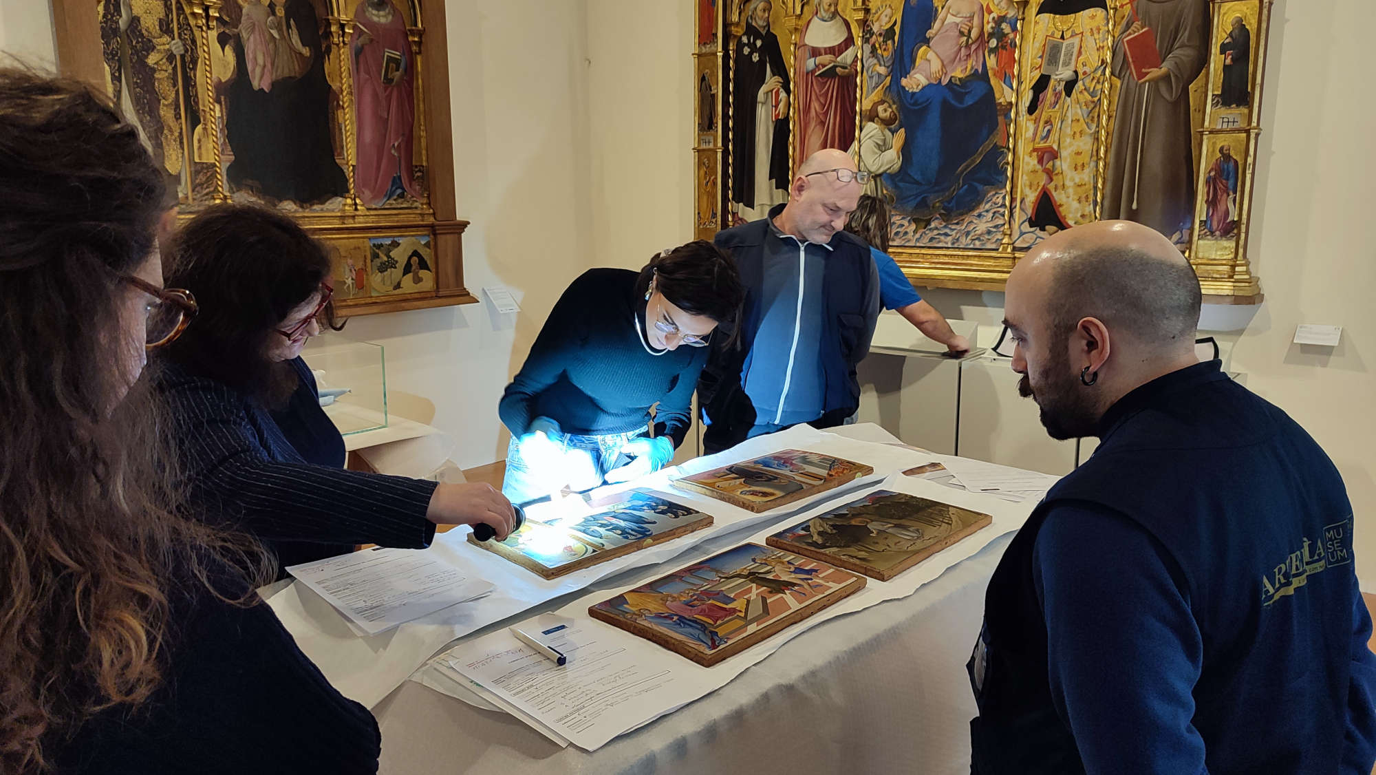 Preparations for the reassembly of the Gesuati Polyptych at the Pinacoteca Nazionale di Siena