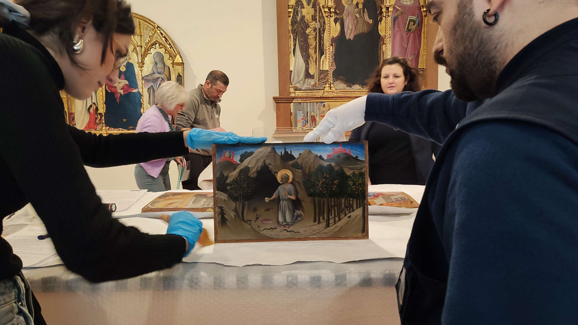 Preparations for the reassembly of the Gesuati Polyptych at the Pinacoteca Nazionale di Siena