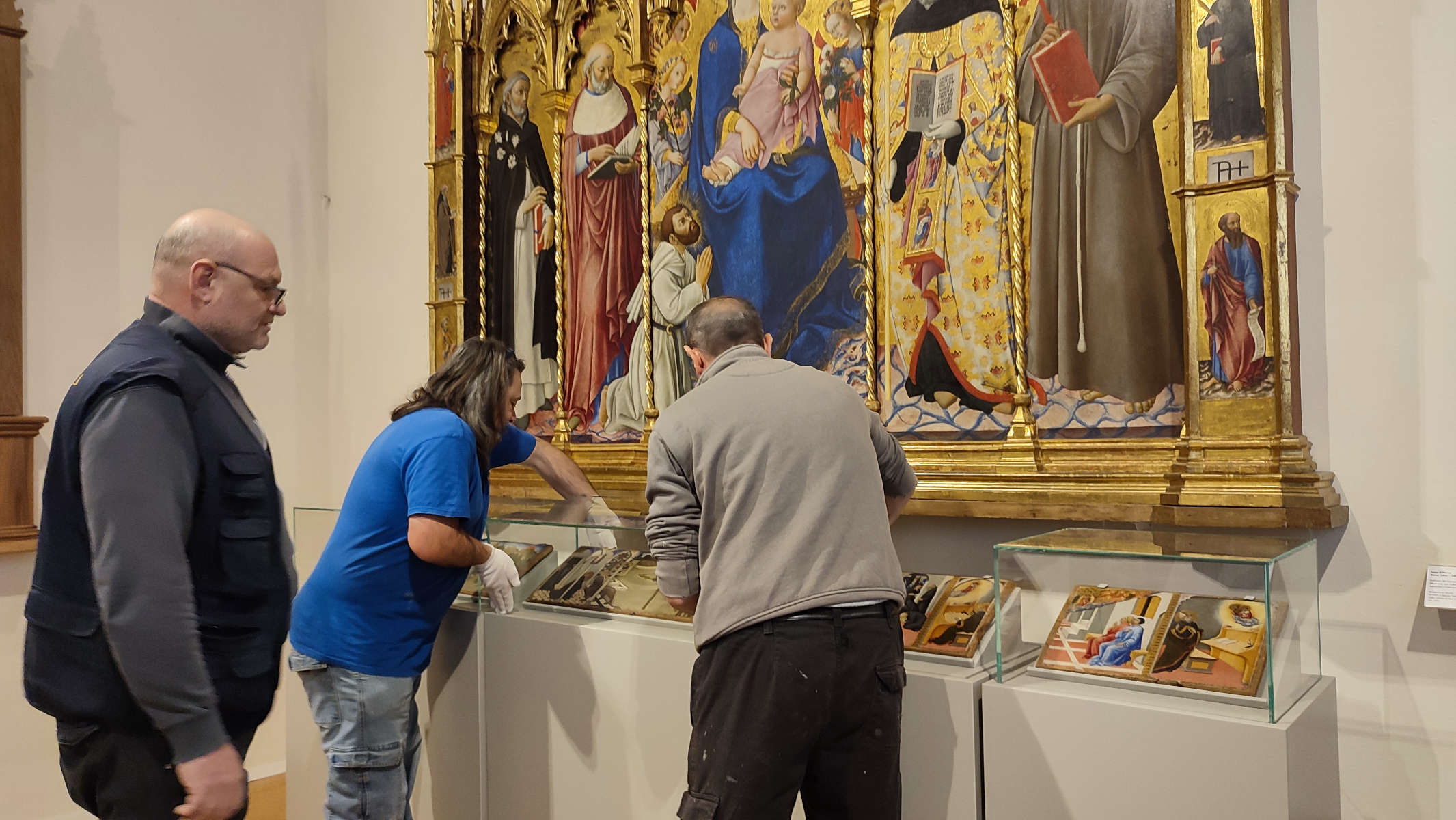 Preparations for the reassembly of the Gesuati Polyptych at the Pinacoteca Nazionale di Siena