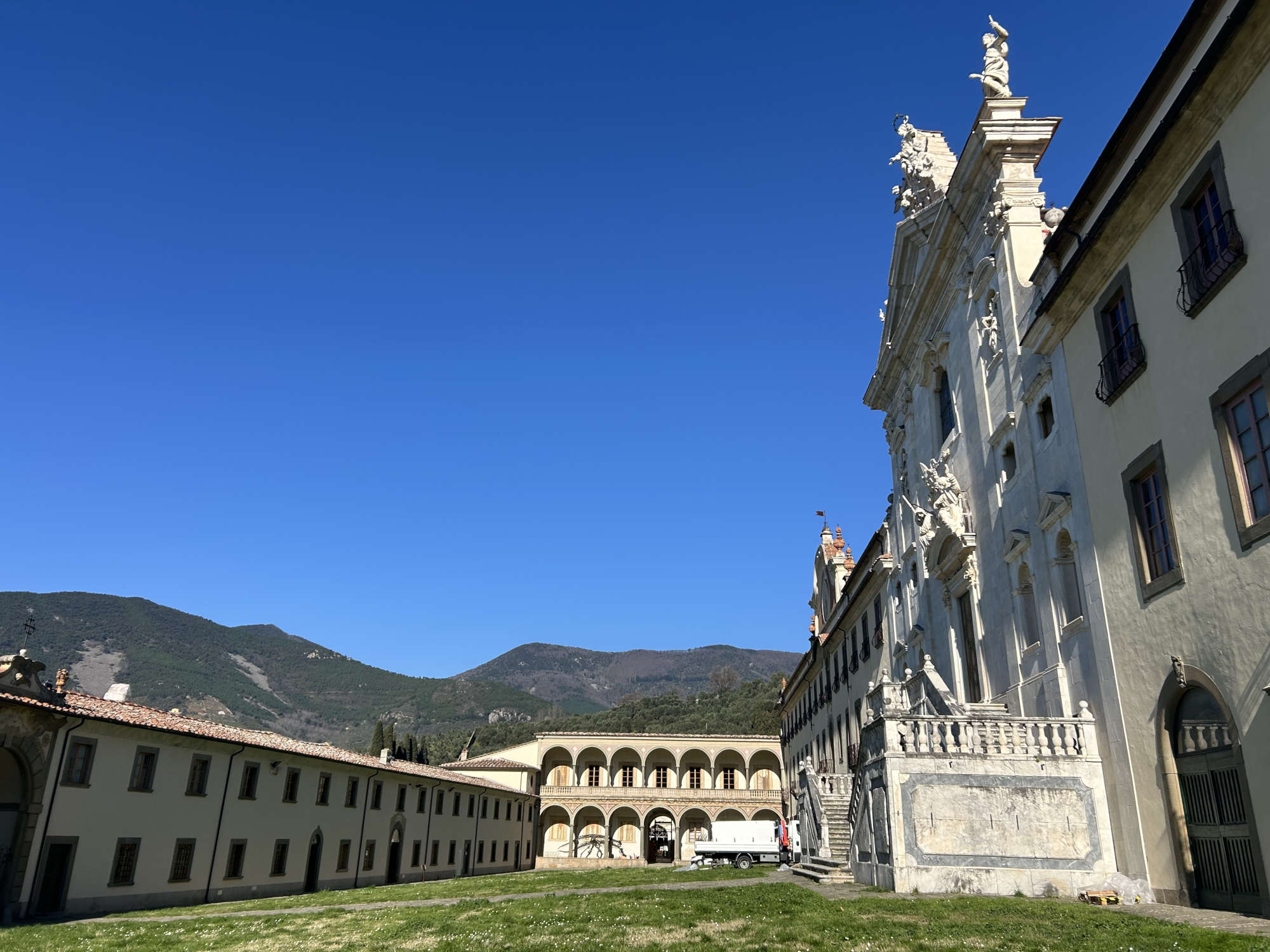 The exterior of the Church of the Charterhouse of Calci